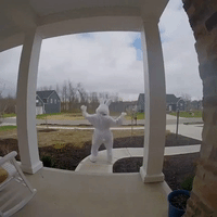 Doorbell Camera Captures 'Easter Bunny' Dancing