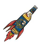 Rocket Bottle Sticker by El Tony Mate