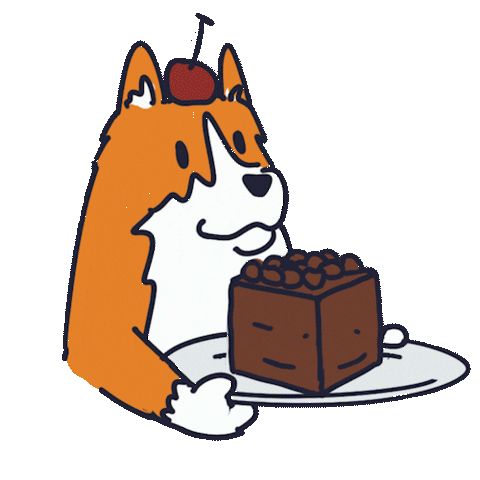 alex_kajiru giphyupload cake bounce corgi Sticker