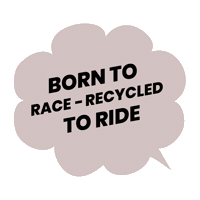 Travfamiljen travfamiljen bymeanddizain born to race recycled to ride Sticker