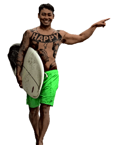 Happy Surfer Sticker by triviall_tsunami