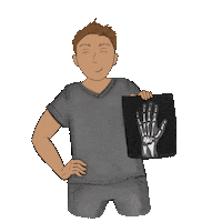 design_withkym man hand doctor broken Sticker