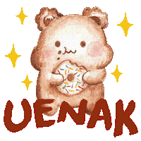 libertyxu bear delicious doughnut enak Sticker