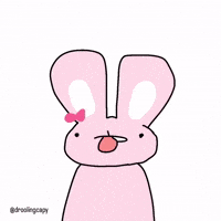 Droolingcapy bunny rabbit shake tongue GIF
