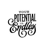 DearCharlie vibes lettering positivity endless potential Sticker