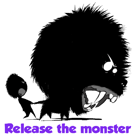 Angry Monster Sticker by Thinkerbold