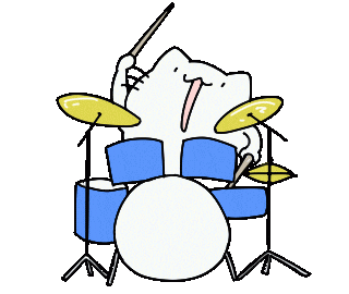 Cat Drums Sticker by karameru