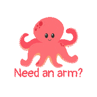 DENRAgos animals help octopus creature Sticker