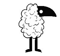 Inopiatown bird blackandwhite lana mono Sticker