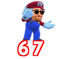 6 7 Number Sticker