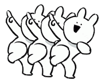 Happy Dance Sticker by すこぶる動くウサギ