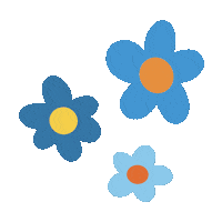 Blue Flowers Flower Sticker