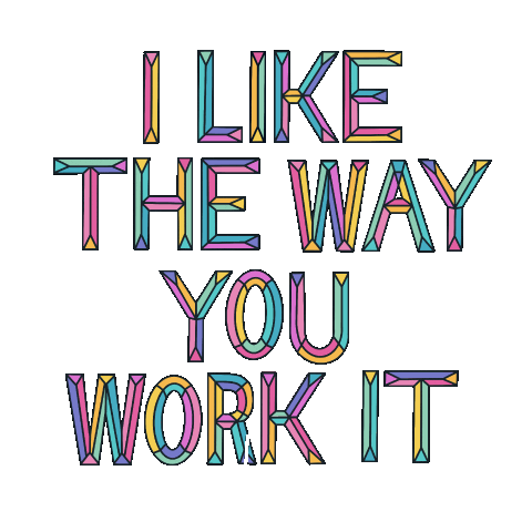 byDawnNicole 90s lettering work it animated lettering Sticker