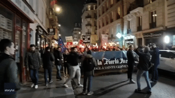 Fight Breaks Out at Demonstration in Paris