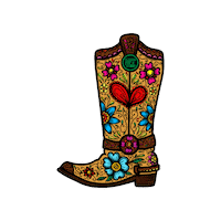 Austin Texas Cowboy Boot Sticker by CardMyYard