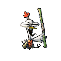 dracostudios chicken pollo boardgames innerpeace Sticker