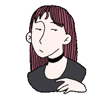 janm_art cartoon cute girl egirl goth girl Sticker