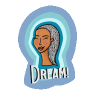 Black Girl Dreaming Sticker by JellaCreative