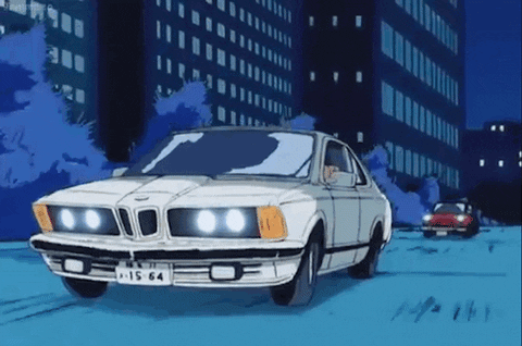DurdyDesign giphyupload anime car 90s GIF