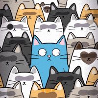 Shocked Blue Cat GIF