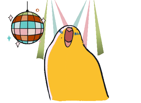 ayyaillustration giphyupload dancing bird disco Sticker