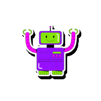 Happy Robot Sticker by Mundo Gloob