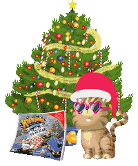 Merry Christmas Cat Sticker by Bill Greenhead