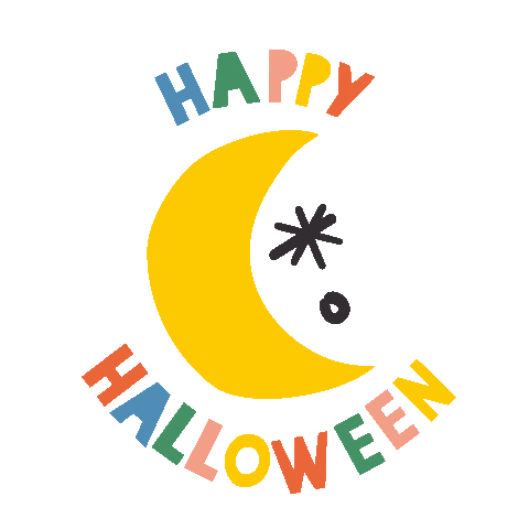 happygoluckydesign giphyupload halloween moon happy halloween Sticker
