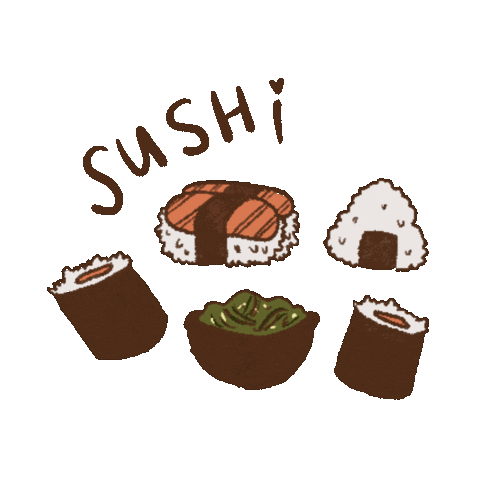 illoostrations giphyupload sushi maki rolls Sticker