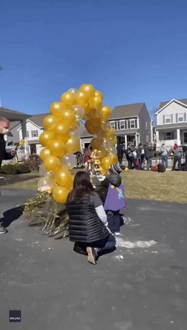 Community Holds Parade to Celebrate Little Boy's Last Chemotherapy Treatment