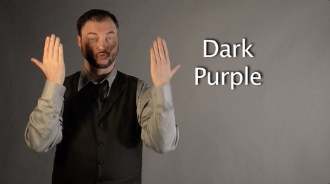sign language dark purple GIF by Sign with Robert