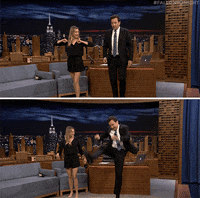 jimmy fallon kick GIF by The Tonight Show Starring Jimmy Fallon