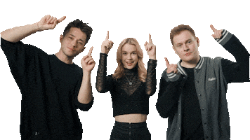 VIZEMUSIC pointing click click here pointing up Sticker