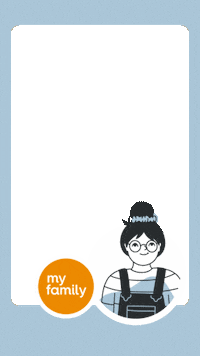 MyFamily_be polaroid emily lila knipoog Sticker