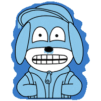 artbypablo dog blue winter cold Sticker