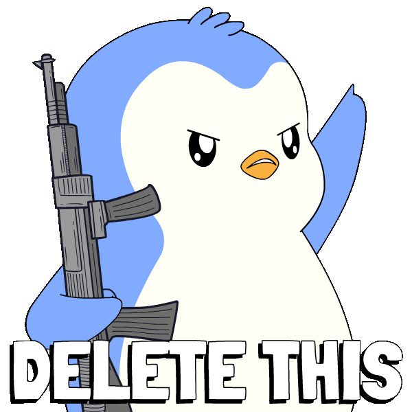 Delete Game Over Sticker by Pudgy Penguins