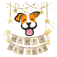 Barry New Year Dog Sticker by Lero Lero