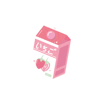 strawberry milk pastel Sticker by kaomoji
