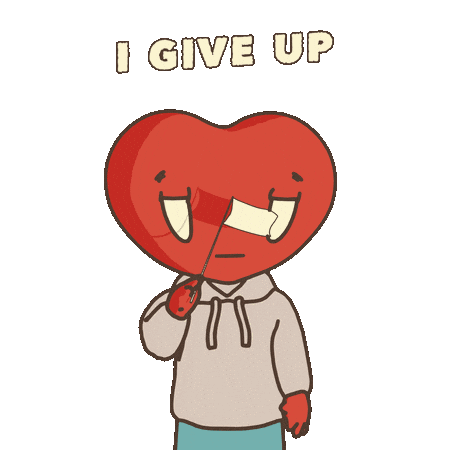 Over It I Give Up Sticker by LT3 Creations