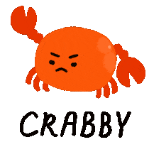 Angry Crab Sticker by Bianca Maradiaga