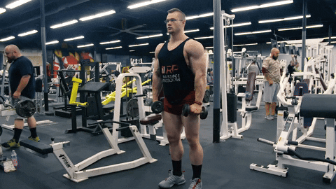 BamBamDoubleBB giphyupload dumbbell front raise GIF
