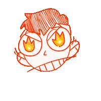 ivoxus angry red furious aggressive Sticker