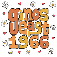 Ginos_East flower pizza chicago 60s Sticker