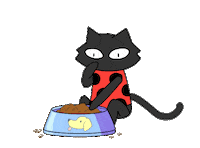 Cat Eating Sticker