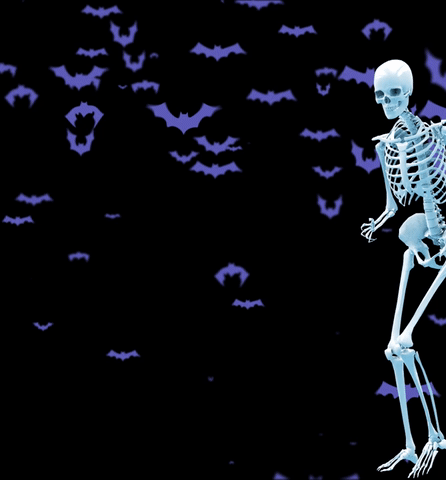 halloween skeleton GIF by Super Deluxe
