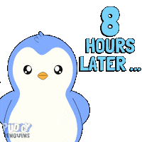 Still Waiting Penguin Sticker by Pudgy Penguins