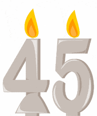 Flickering 45 Years GIF