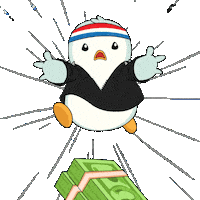 Money Chasing Sticker by Pudgy Penguins