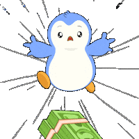 Money Chasing Sticker by Pudgy Penguins