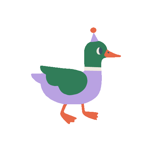 Birthday Celebration Duck Sticker by rillagorilla